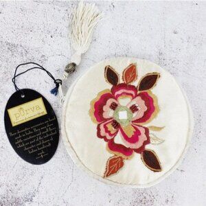 Purva Indian Boho Floral Embroidered Tassel Coin Purse